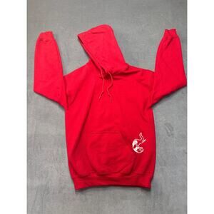 Gildan Unisex Red Hoodie Size Small with Animals & “Look unto Christ” text